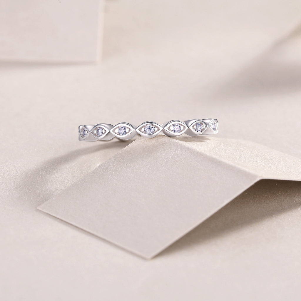 Eternal - Set With Top-quality Moissanite S925 Silver And Platinum-plated Diamond Wedding Ring. The Ring Can Be Inspected With A Diamond Pen