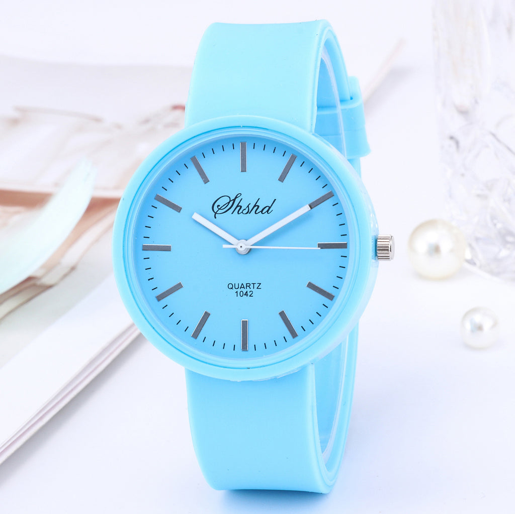 Girls Casual Candy Color Jelly Watch Students