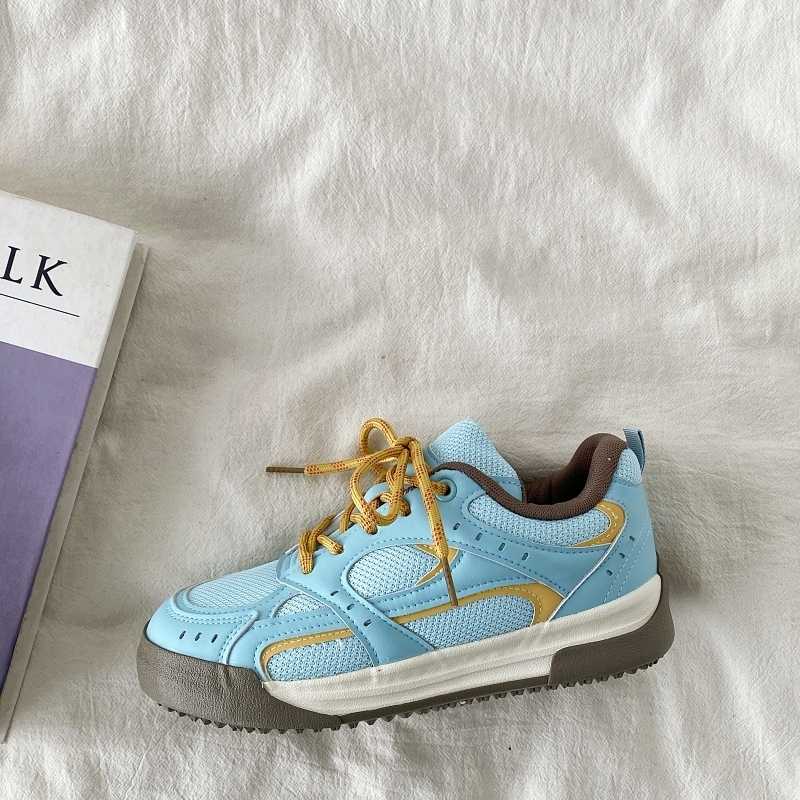 Blue Platform Breathable Bread Board Shoes For Women