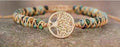 African Pine Life Tree Two-Tone Imperial Stone Double Layer Braided Wrap Bracelet