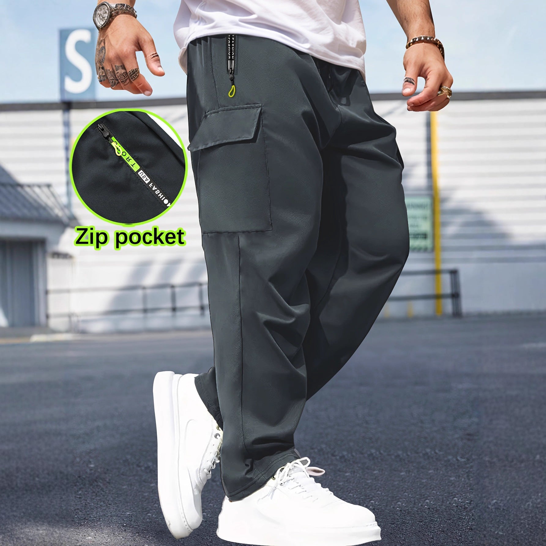 Breathable Cargo Pants Retro Workwear