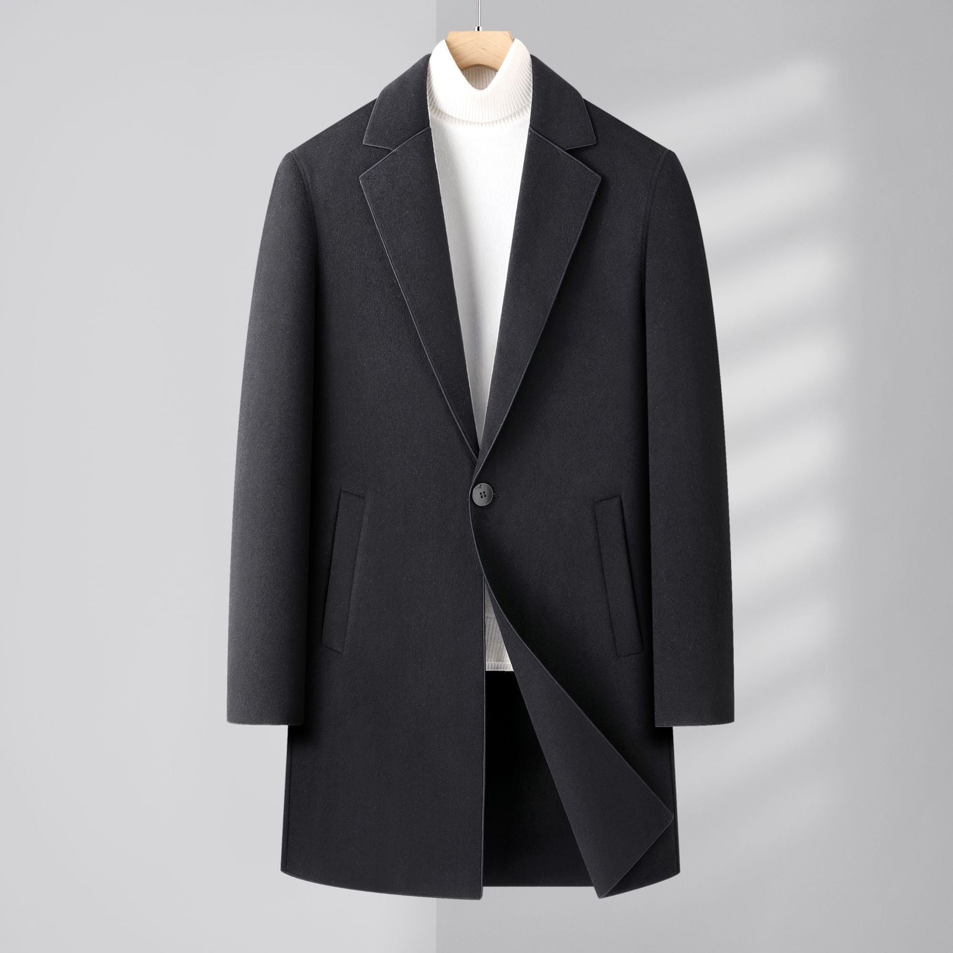 Autumn And Winter Men's Wool Double-faced Overcoat