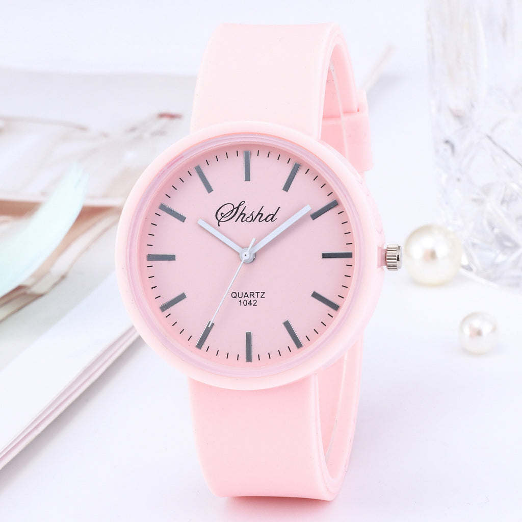 Girls Casual Candy Color Jelly Watch Students