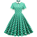 Elegant Polka Dot Photo Maxi Skirt Retro Dress