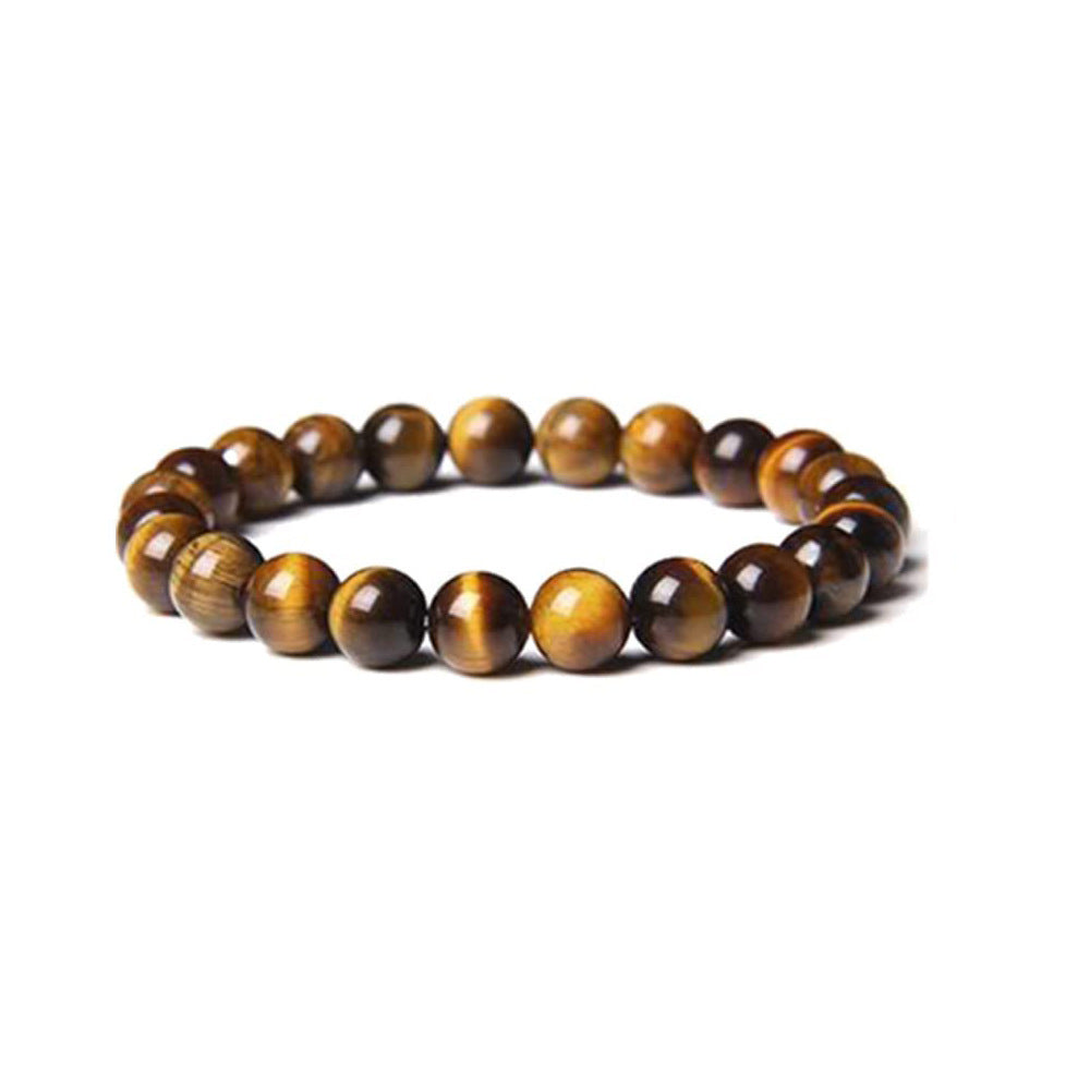 8mm Natural Gemstone Bracelet Tiger Eye Stone White Turquoise