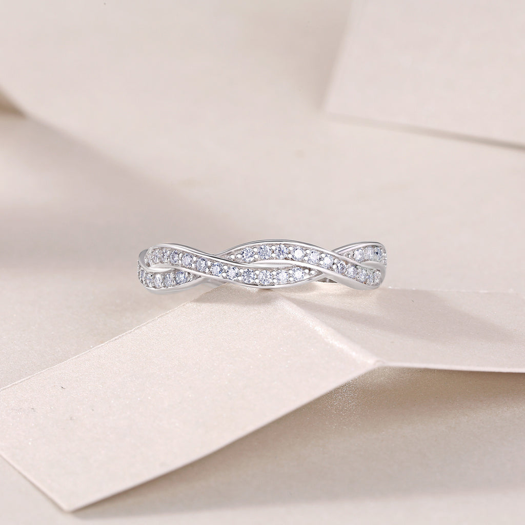 Dream - A Wedding Ring Set With Top-quality Moissanite S925 In Silver And Platinum-plated. The Ring Can Be Inspected With A Diamond Pen