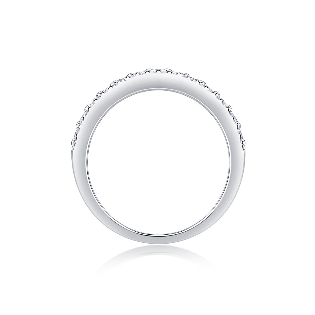 A Turn Of Luck - A Wedding Ring Set With Top-quality Moissanite S925 Silver And Platinum-plated Diamond Can Be Tested With A Diamond Pen