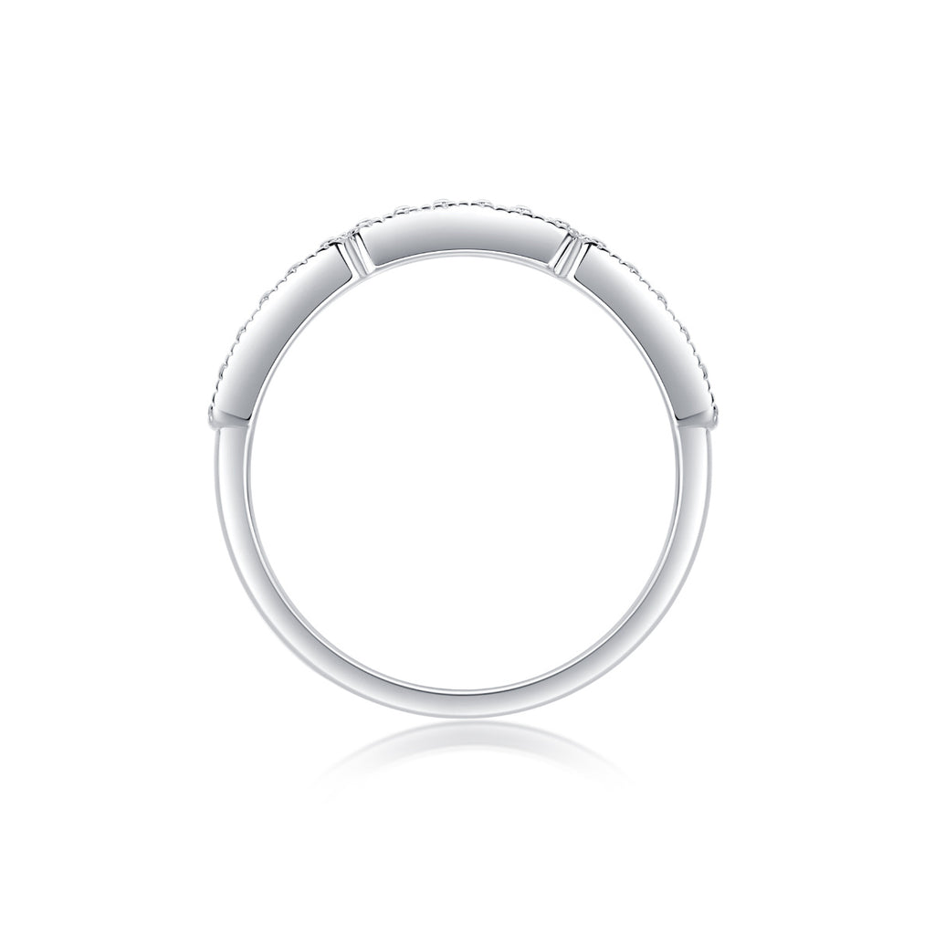 Deep Sea Secret Realm - A Wedding Ring Set With Top-quality Moissanite S925 Silver And Platinum-plated Diamond Can Be Tested With A Diamond Pen