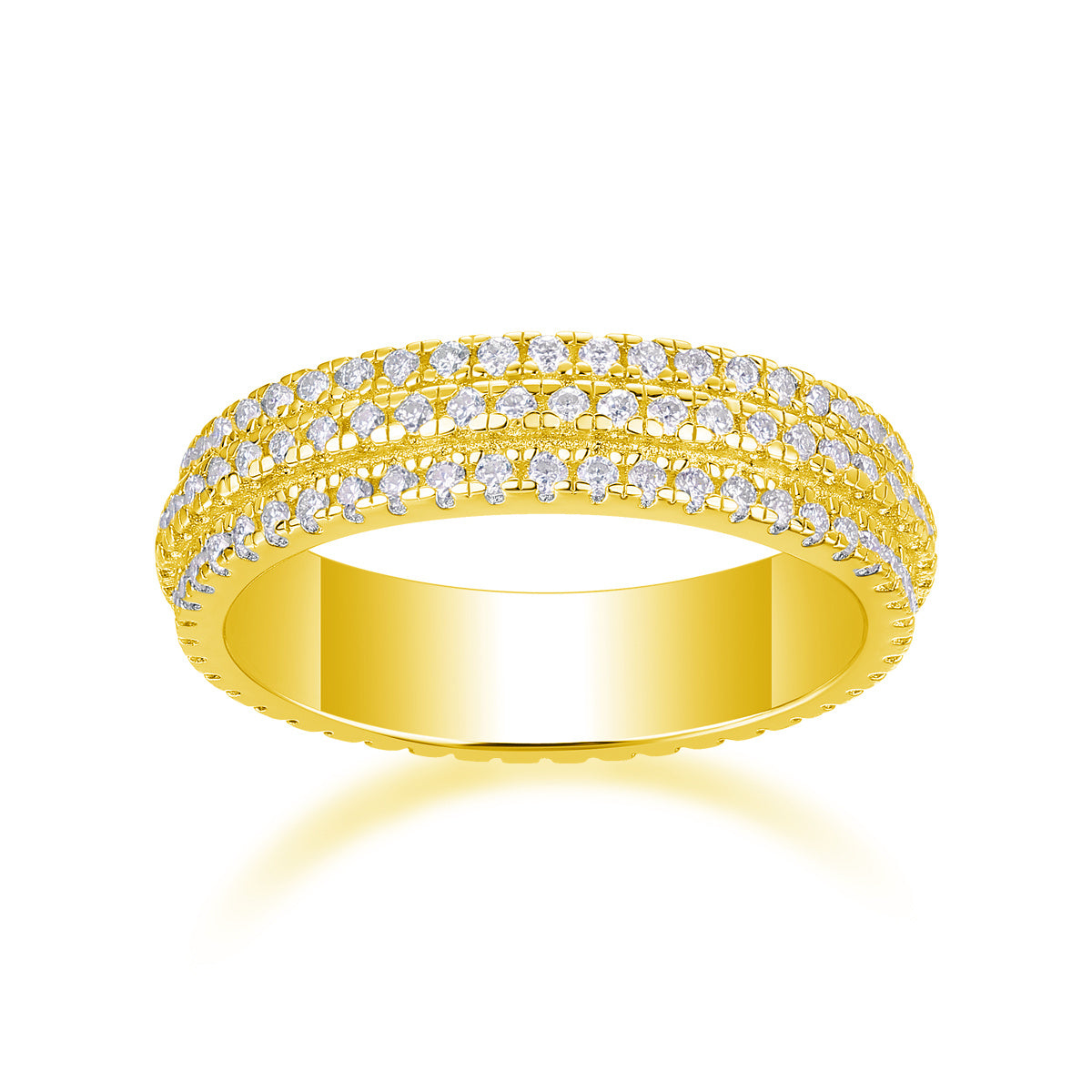 Gentle Melody - A Wedding Ring Set With Top-quality Moissanite S925 Silver And Platinum-plated Diamond Can Be Tested With A Diamond Pen. The Ring Is In Gold And Rose Gold