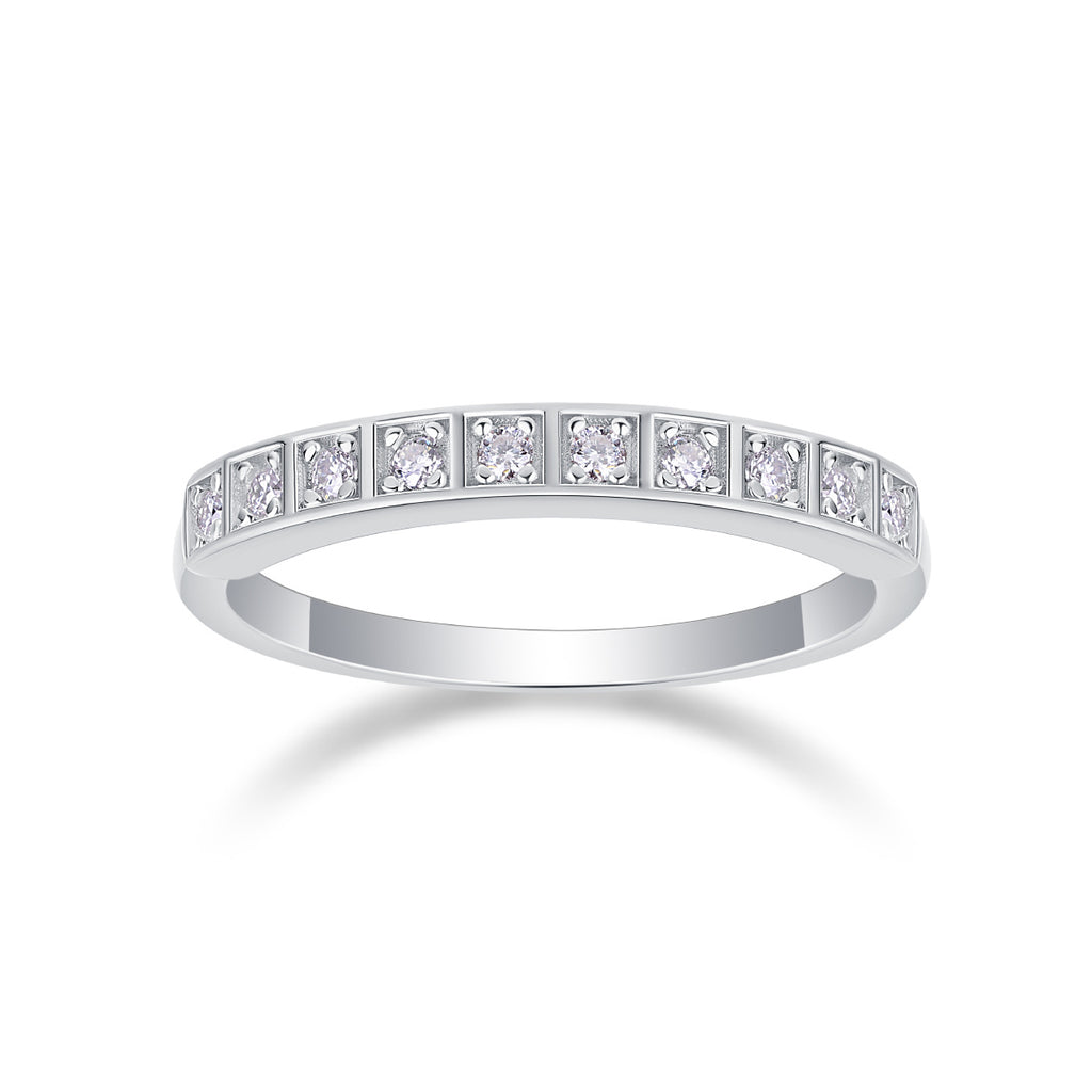 Birth Sun - A Wedding Ring Set With Top-quality Moissanite S925 In Silver And Platinum-plated. The Ring Can Be Tested With A Diamond Pen