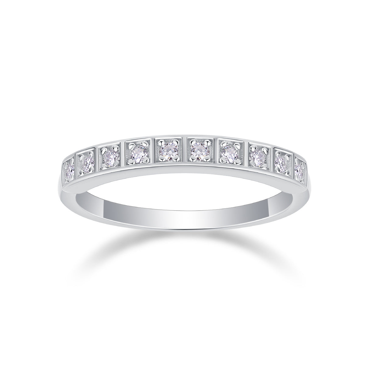 Birth Sun - A Wedding Ring Set With Top-quality Moissanite S925 In Silver And Platinum-plated. The Ring Can Be Tested With A Diamond Pen