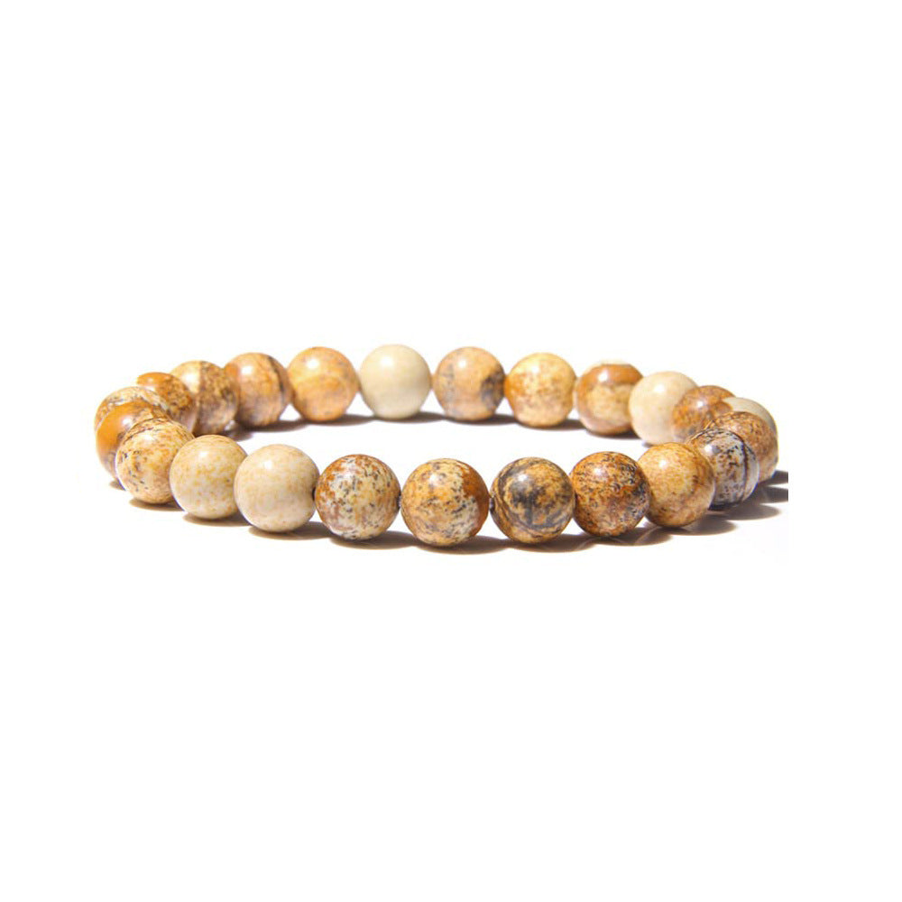 8mm Natural Gemstone Bracelet Tiger Eye Stone White Turquoise