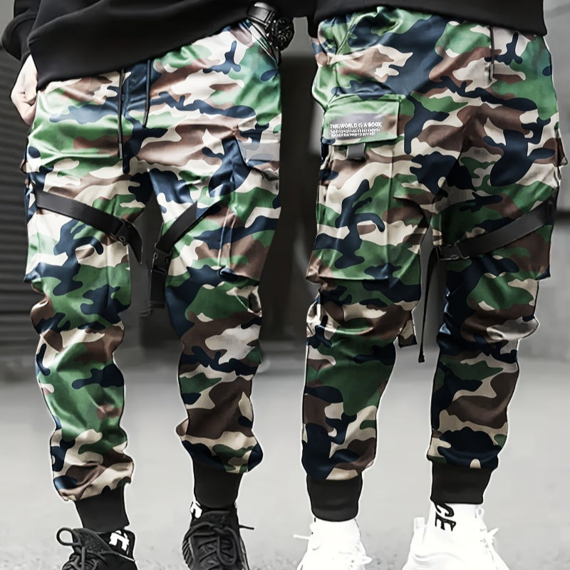 Camouflage Cargo Pants Men Korean Version Loose Long Pants Trendy Cuffed