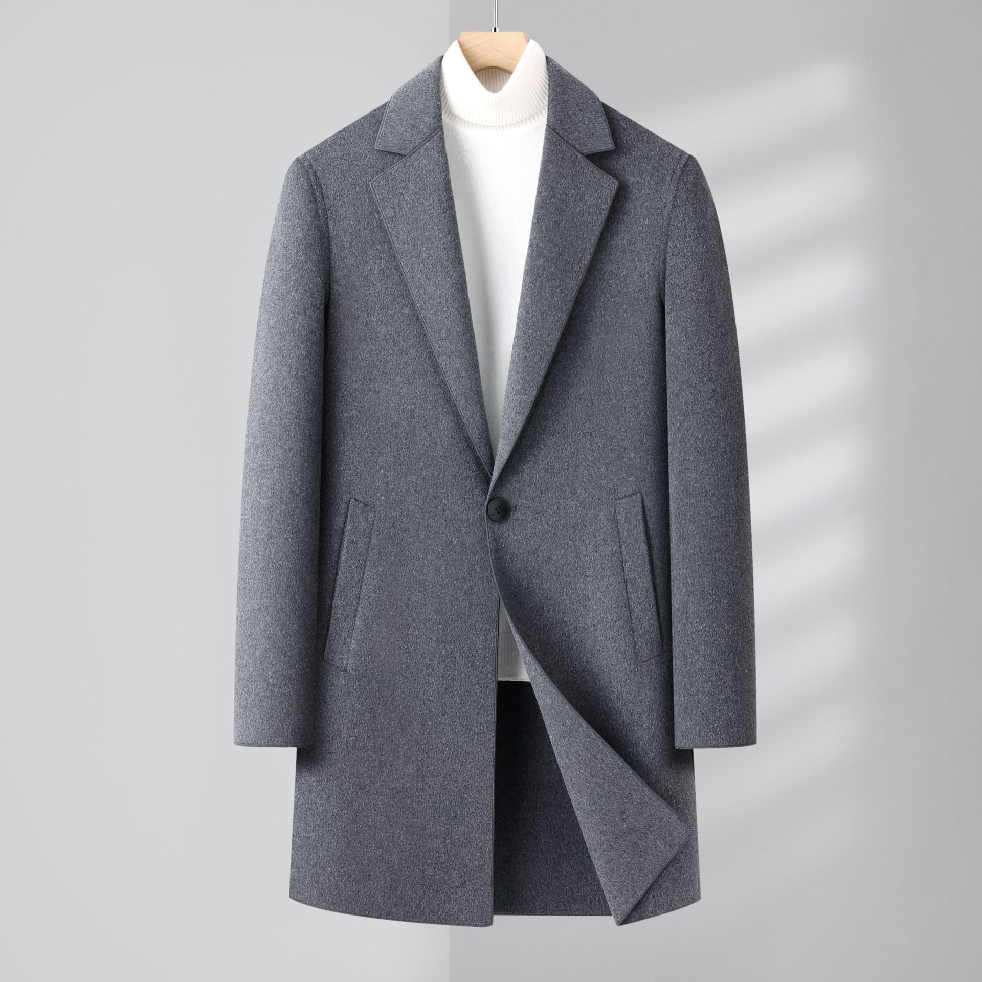 Autumn And Winter Men's Wool Double-faced Overcoat