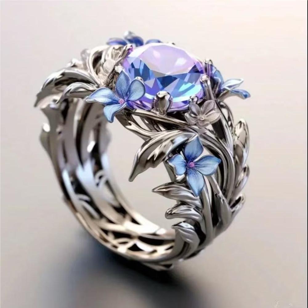 Enamel Oil Process Ring For Women