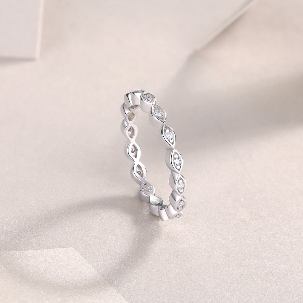 Eternal - Set With Top-quality Moissanite S925 Silver And Platinum-plated Diamond Wedding Ring. The Ring Can Be Inspected With A Diamond Pen