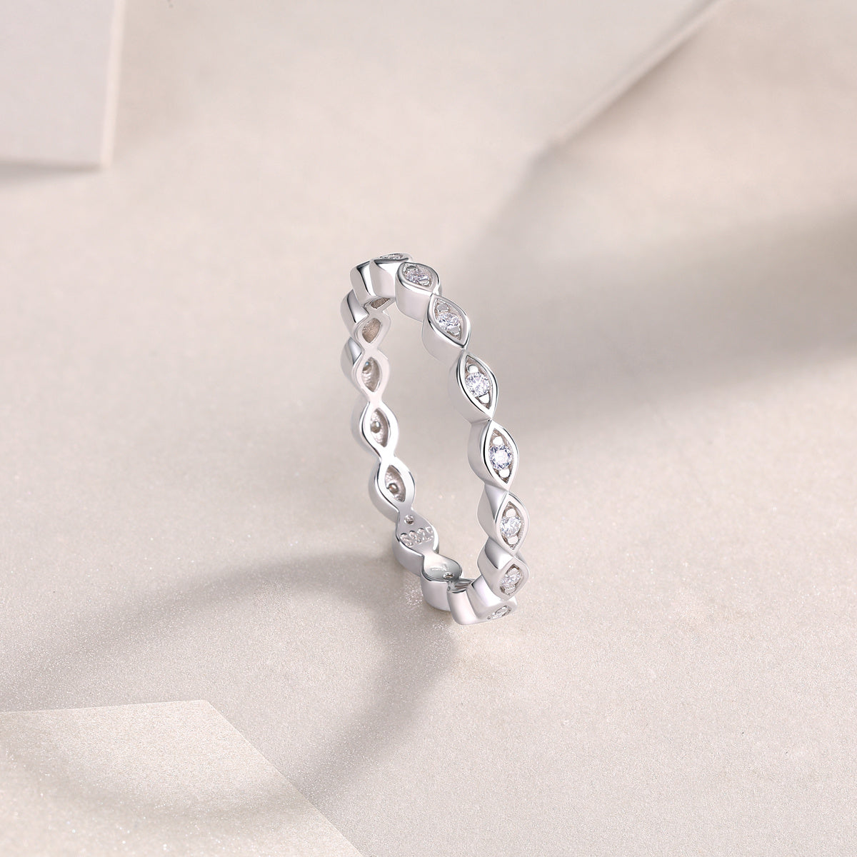 Eternal - Set With Top-quality Moissanite S925 Silver And Platinum-plated Diamond Wedding Ring. The Ring Can Be Inspected With A Diamond Pen