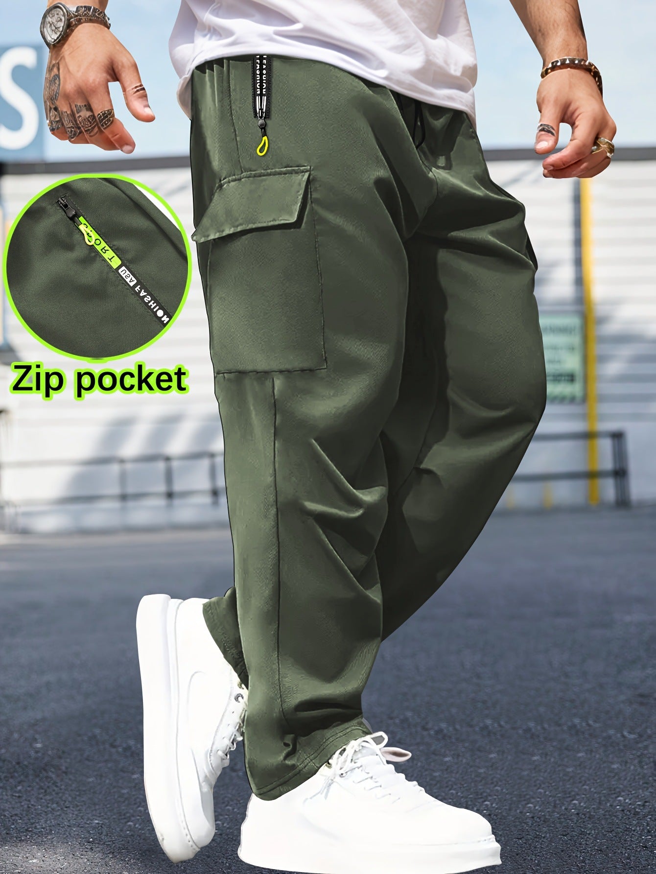 Breathable Cargo Pants Retro Workwear