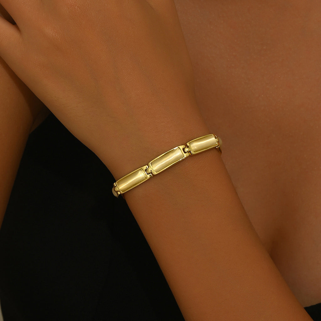 Geometric Rose Gold Opal Bracelet For Women