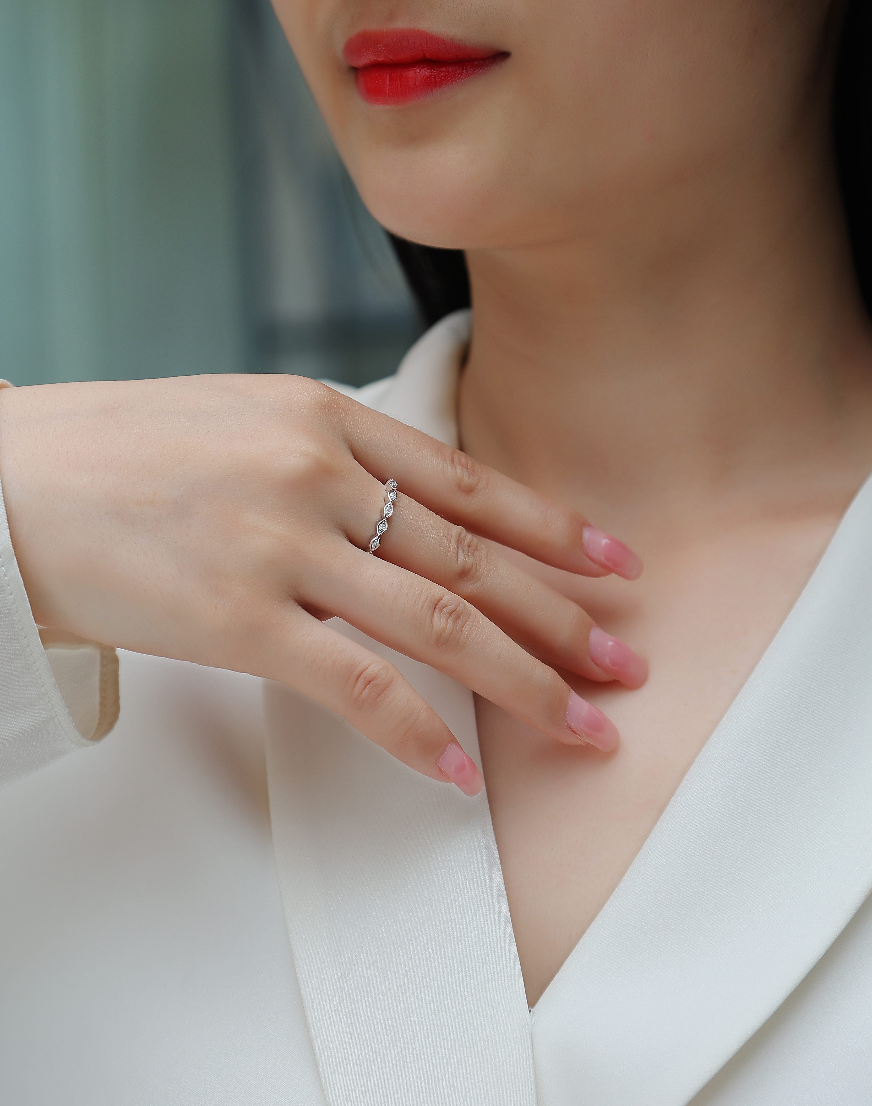 Eternal - Set With Top-quality Moissanite S925 Silver And Platinum-plated Diamond Wedding Ring. The Ring Can Be Inspected With A Diamond Pen