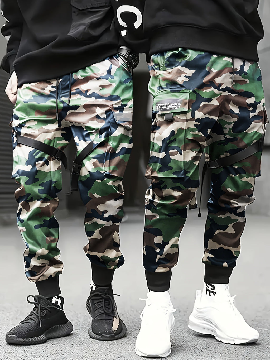 Camouflage Cargo Pants Men Korean Version Loose Long Pants Trendy Cuffed