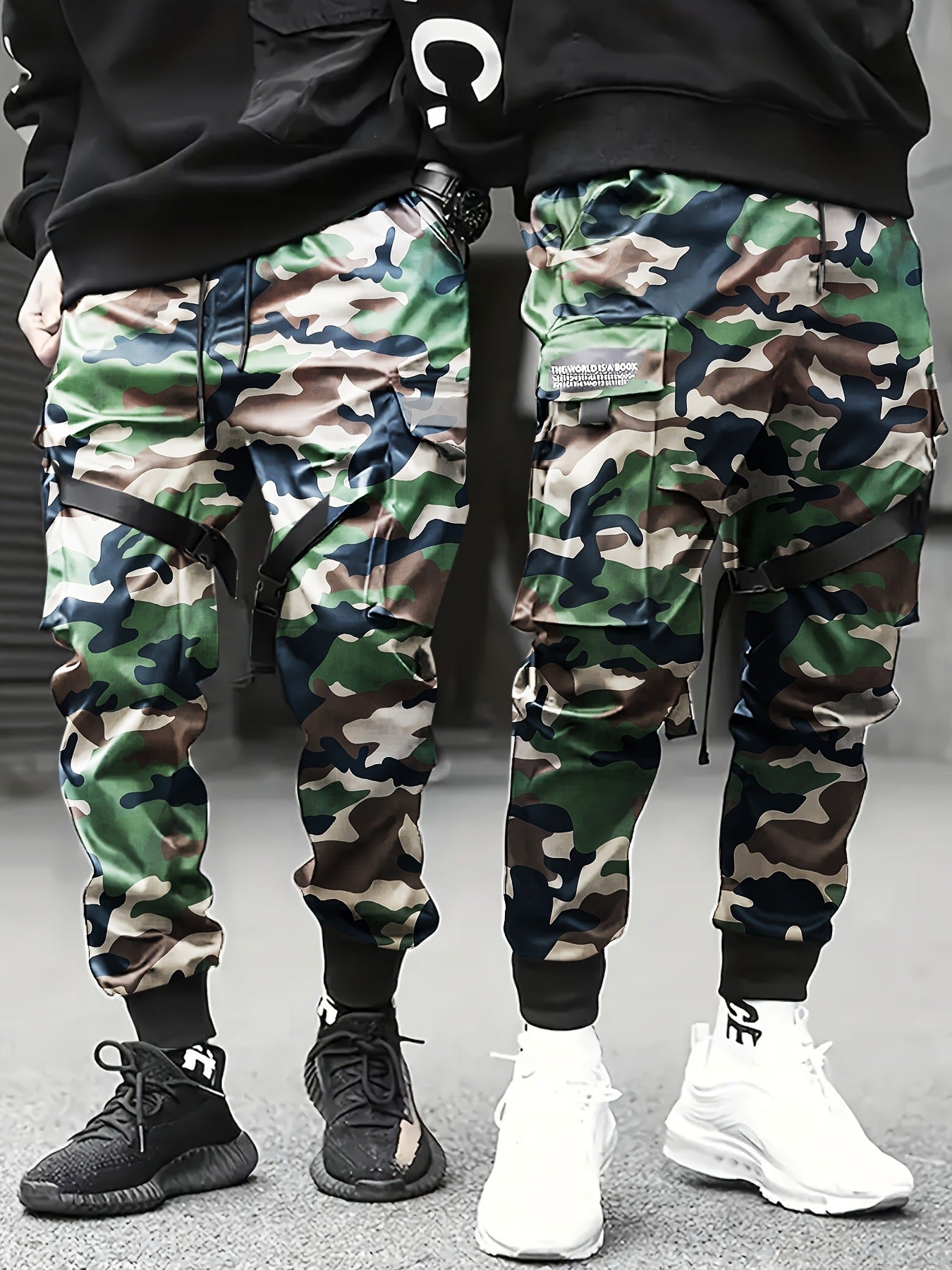 Camouflage Cargo Pants Men Korean Version Loose Long Pants Trendy Cuffed