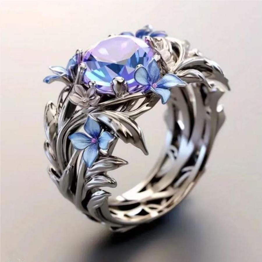 Enamel Oil Process Ring For Women