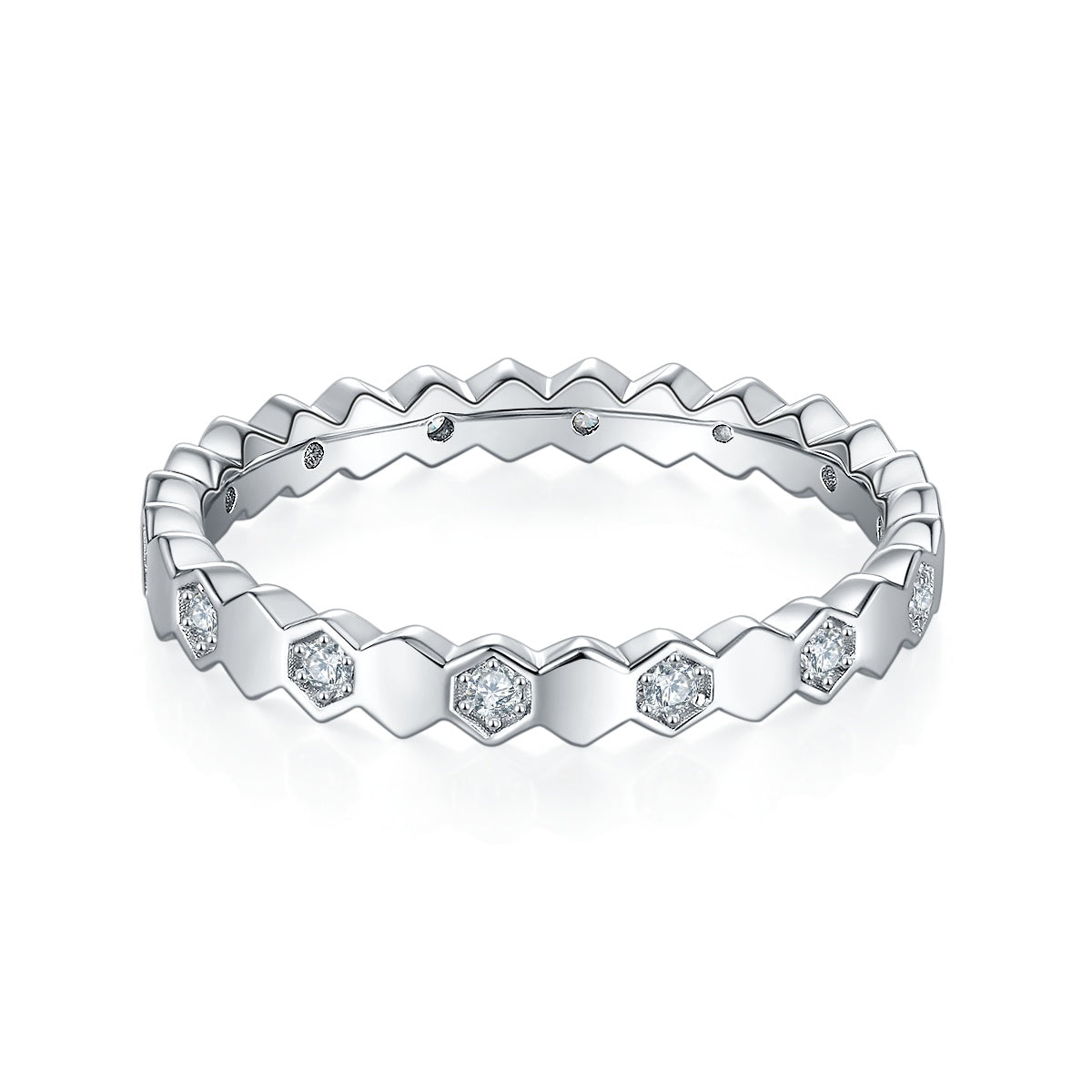 Bee Dance Of Light And Shadow - A Wedding Ring Set With Top-quality Moissanite S925 Silver And Platinum-plated Diamond. The Ring Can Be Inspected With A Diamond Pen