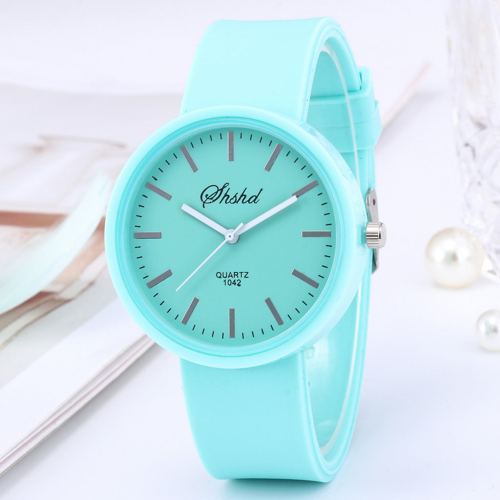 Girls Casual Candy Color Jelly Watch Students