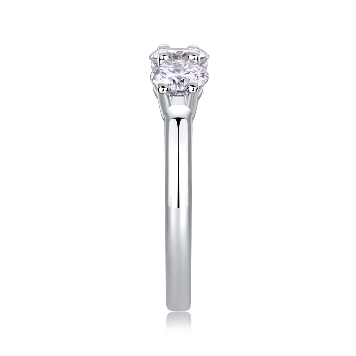 A Love Reborn Three Times - A Wedding Ring Set With 0.5-carat Top-quality Moissanite S925 Silver And Platinum-plated Diamond. The Ring Can Be Tested With A Diamond Pen In Gold And Rose Gold