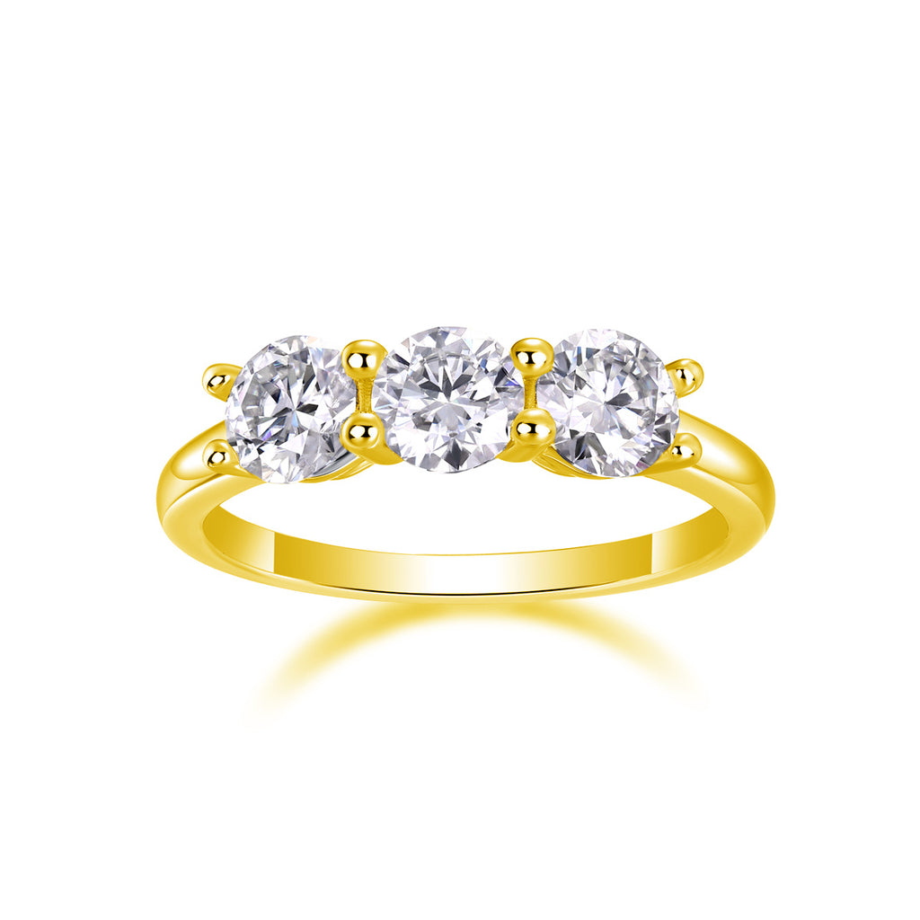 A Love Reborn Three Times - A Wedding Ring Set With 0.5-carat Top-quality Moissanite S925 Silver And Platinum-plated Diamond. The Ring Can Be Tested With A Diamond Pen In Gold And Rose Gold