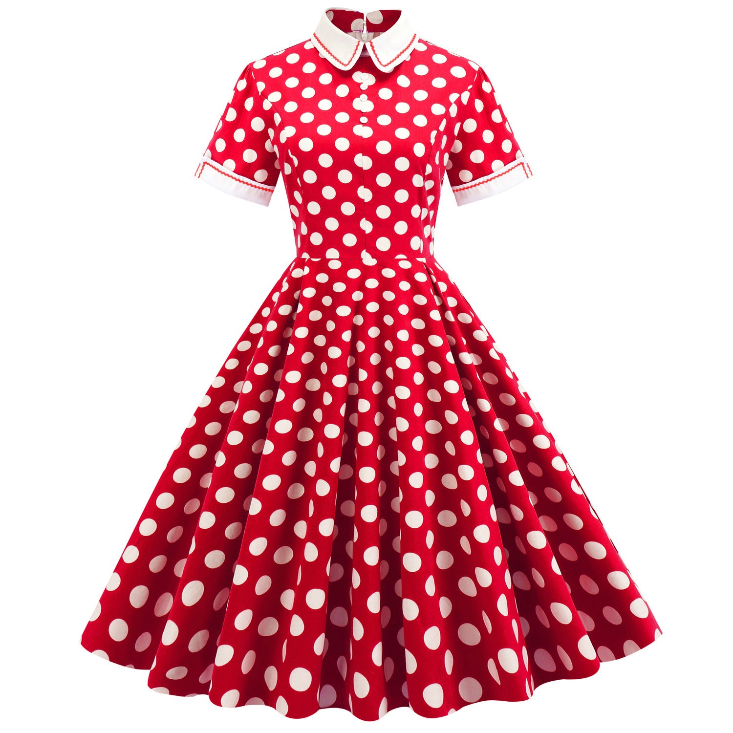 Elegant Polka Dot Photo Maxi Skirt Retro Dress