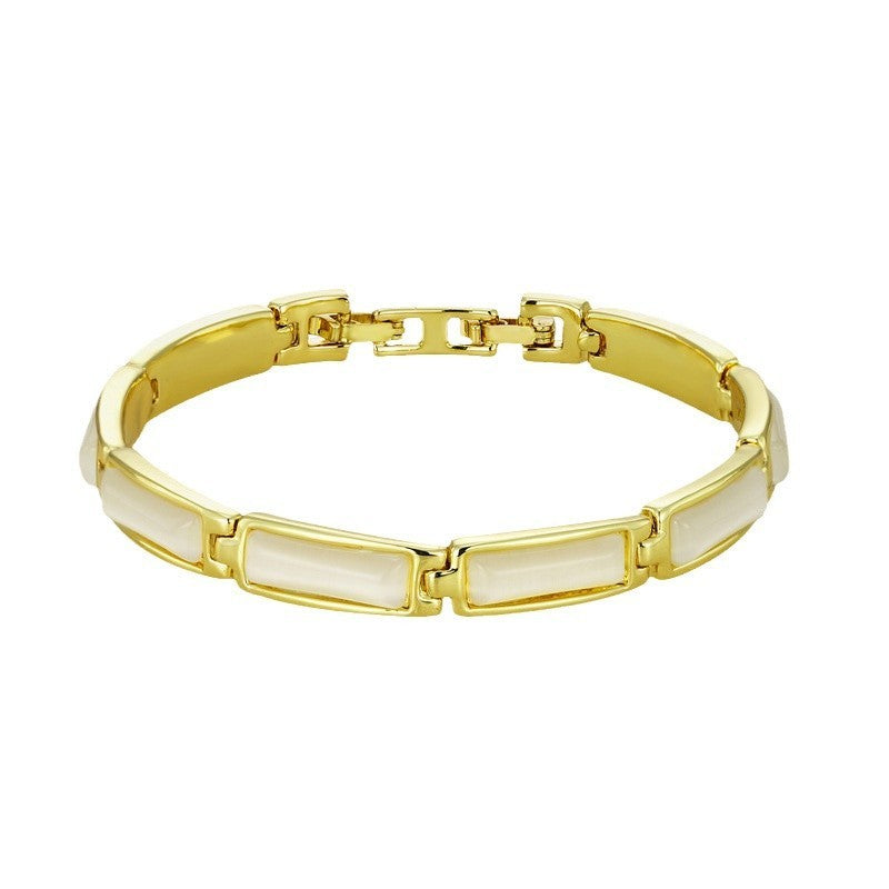 Geometric Rose Gold Opal Bracelet For Women